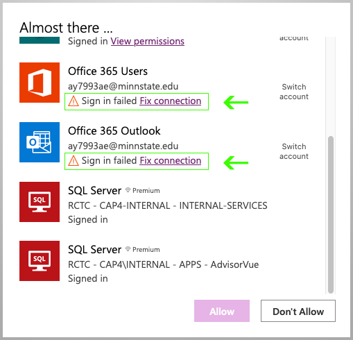 IT AdvisorVue Fix Connections