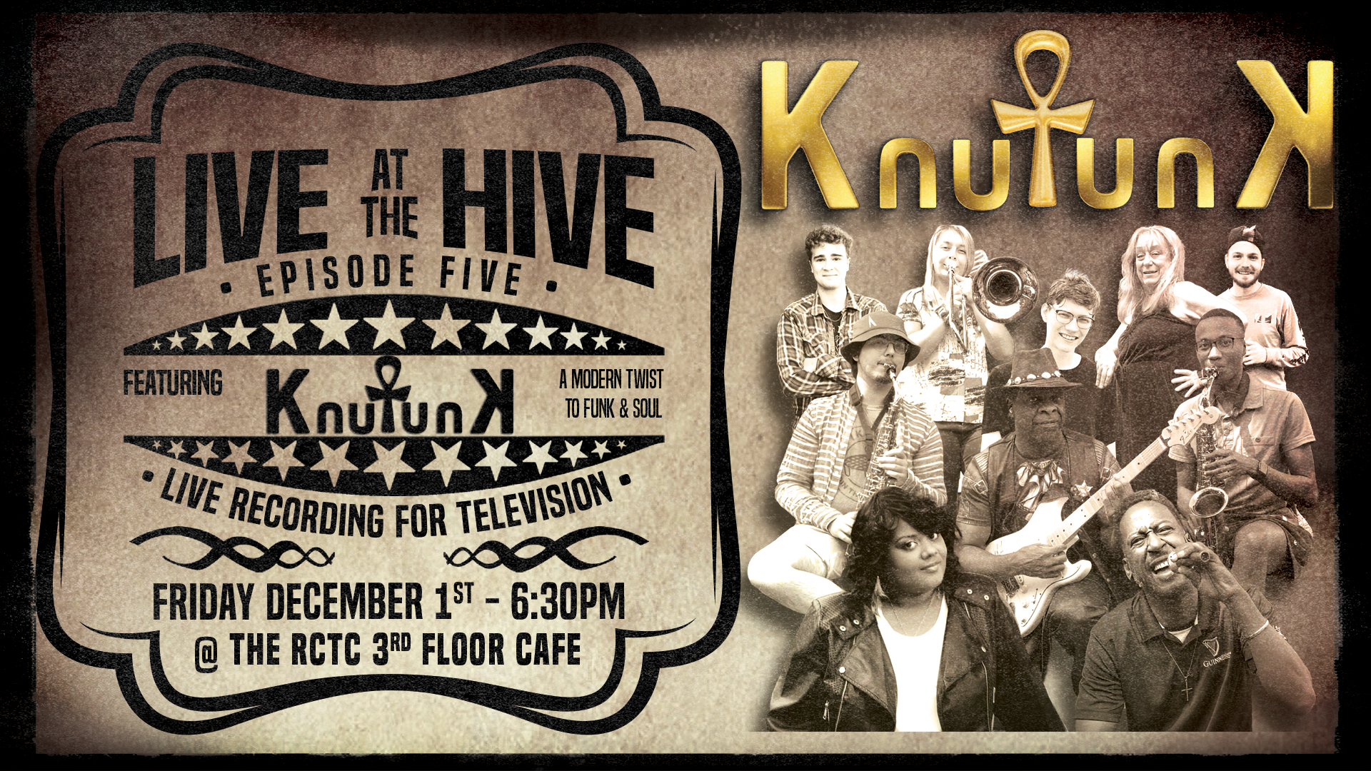 Live at the Hive Concert poster for December 1, 2023 at 6:30pm