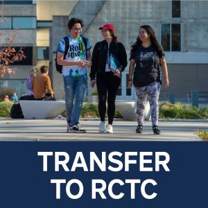 Three RCTC Students Walking in the RCTC Plaza