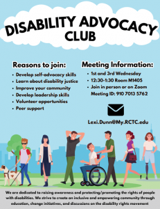 Flyer with meeting location times listed below the photo and club description listed above